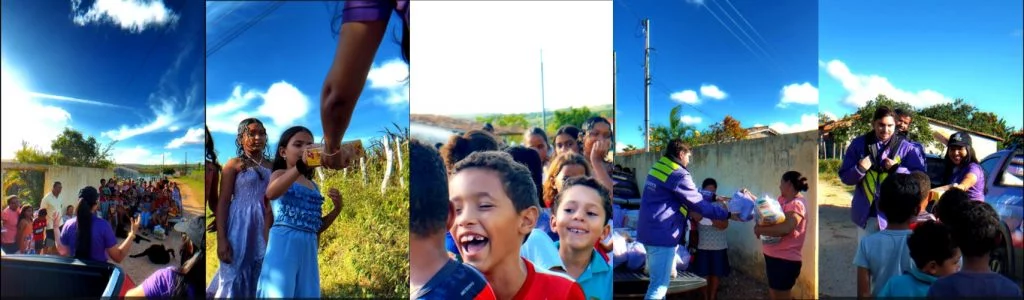 Ação de páscoa solidária com entrega de cestas básicas e chocolates para crianças em Lagarto/SE